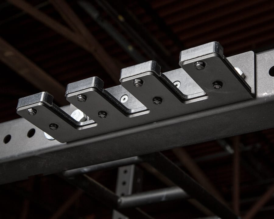 Barbell wall top hooks